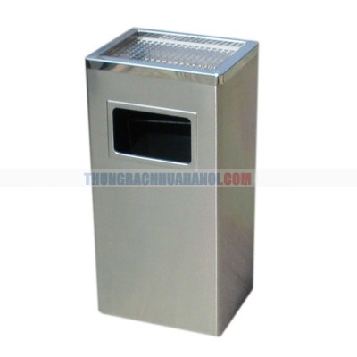 thùng rác inox gạt tàn thuốc lá