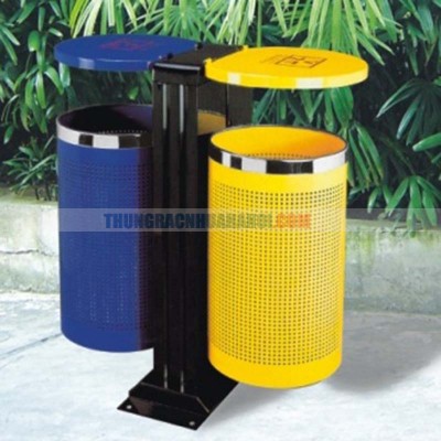 Thùng rác công cộng 2 ngăn phân loại rác thải