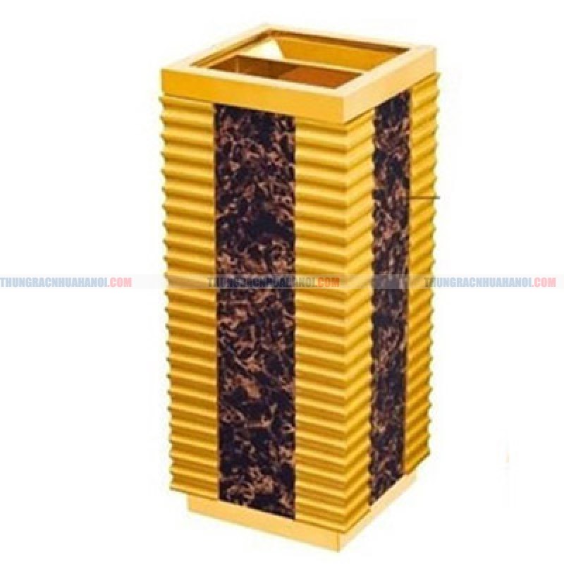 Thùng rác bằng gỗ có gạt tàn