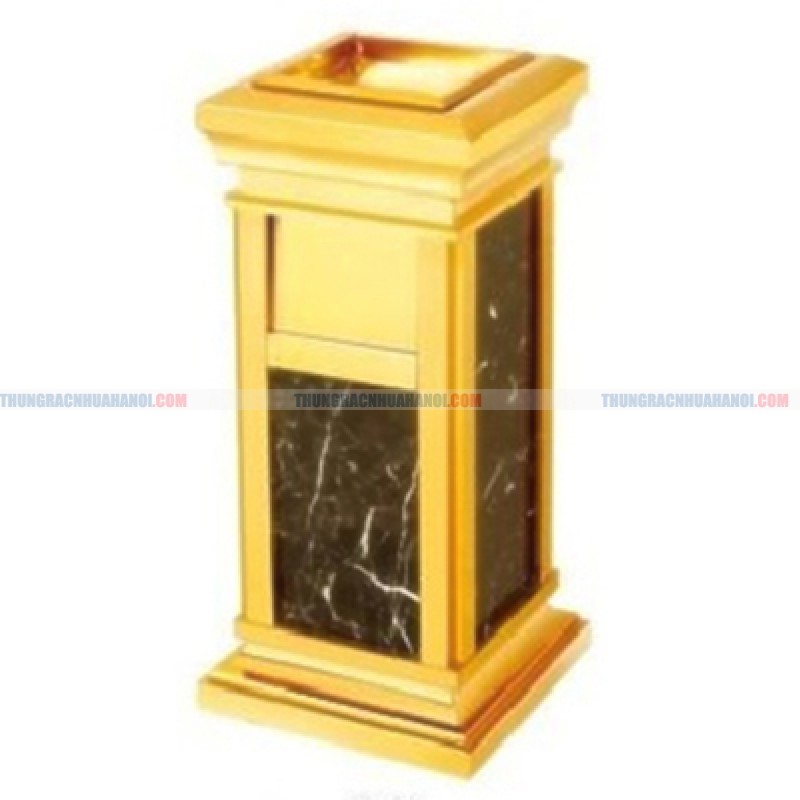 Bán thùng rác đá hoa cương inox có gạt tàn thuốc