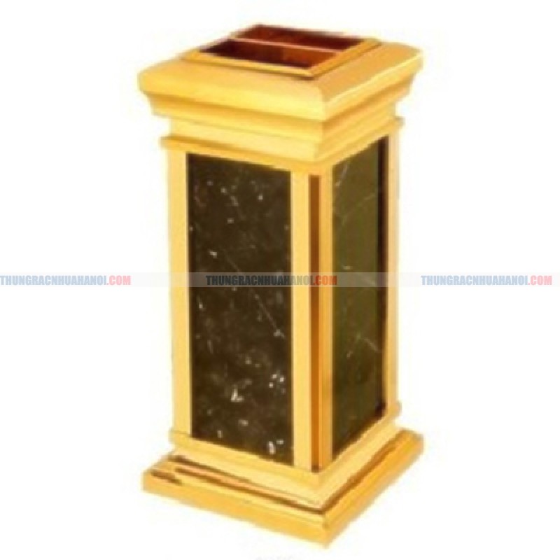 Thùng rác đá hoa cương có khay gạt tàn thuốc lá kiểu dáng hiện đại