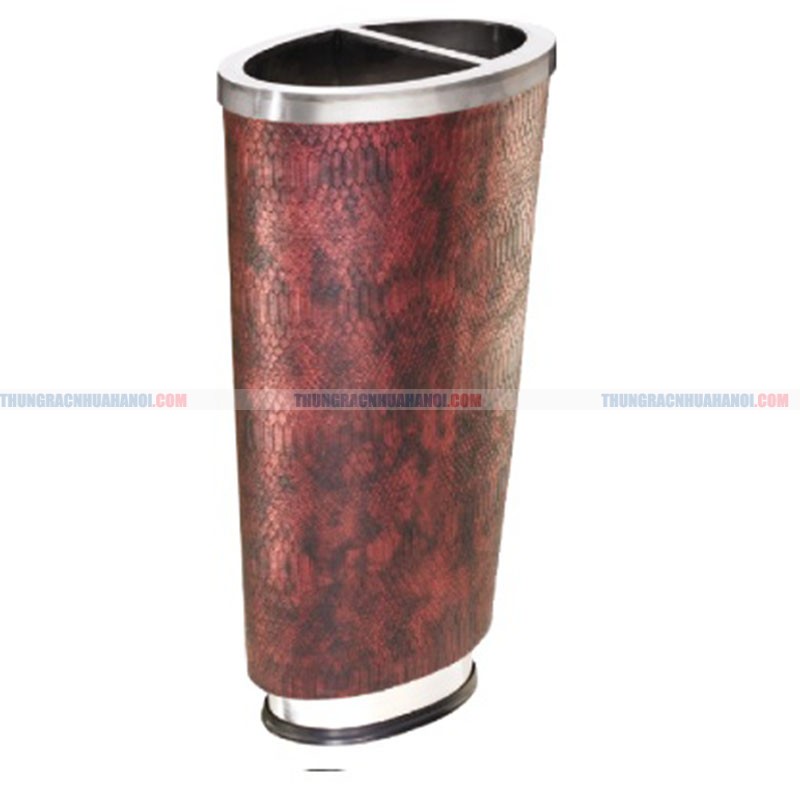 Sọt rác inox hình thoi bọc da Sọt rác inox hình thoi bọc da