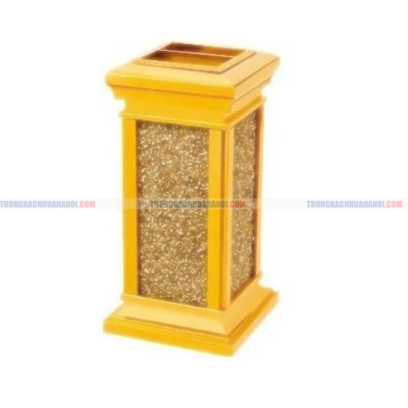 Thùng rác inox tấm ốp bằng sỏi, có khay gạt tàn