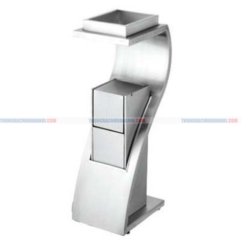 Thùng rác inox hình chữ Z có gạt tàn